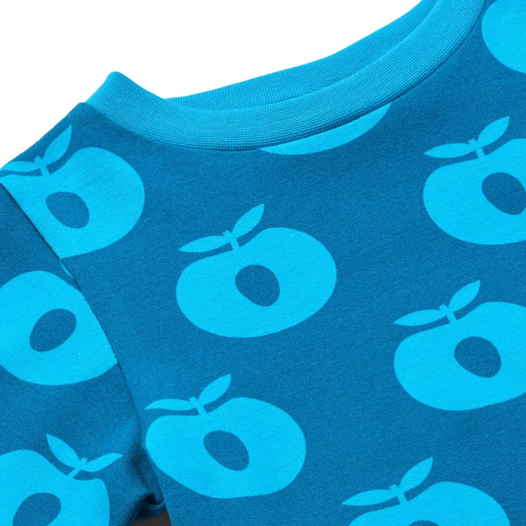 Elstar Långärmad Topp Med Äpplen Blå Vivid Blue>Småfolk