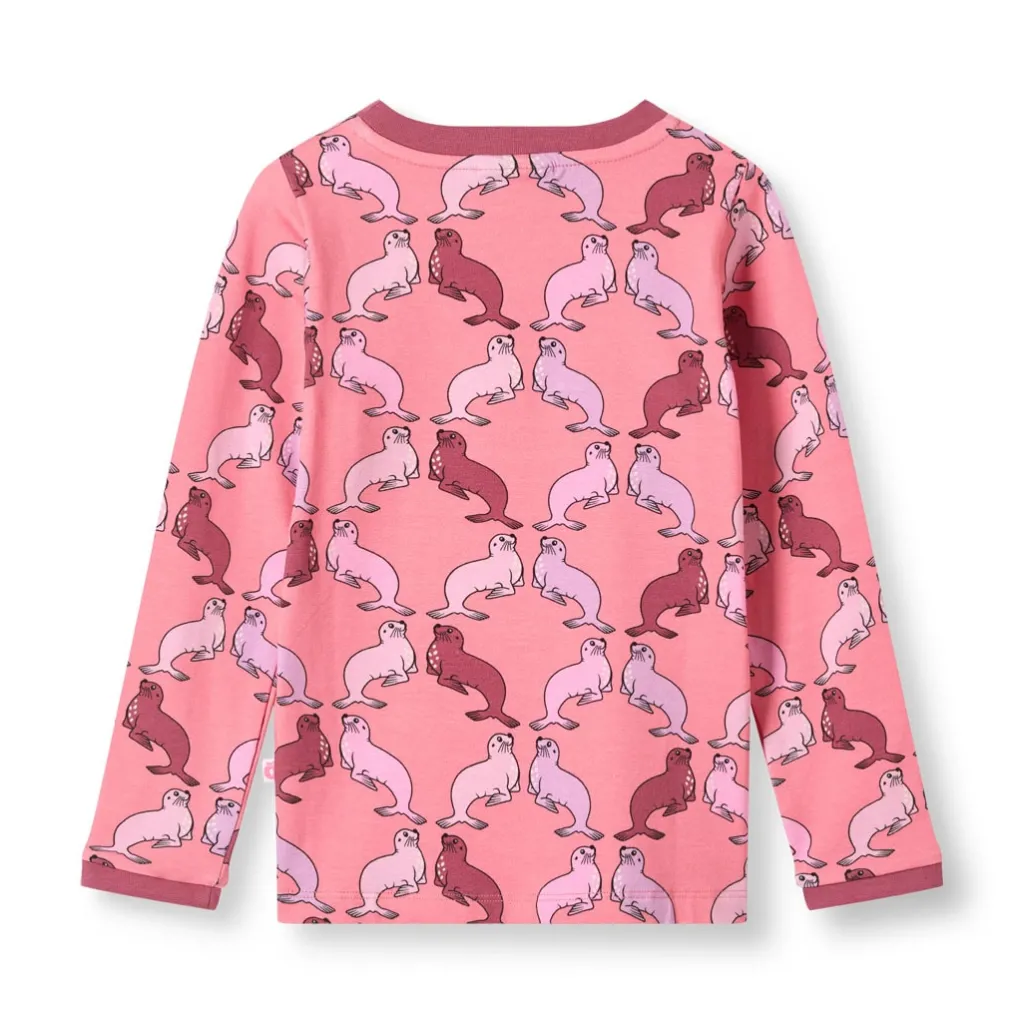 Elstar Långärmad Topp Med Sjölejon Rosa Mauve Rose>Småfolk Discount