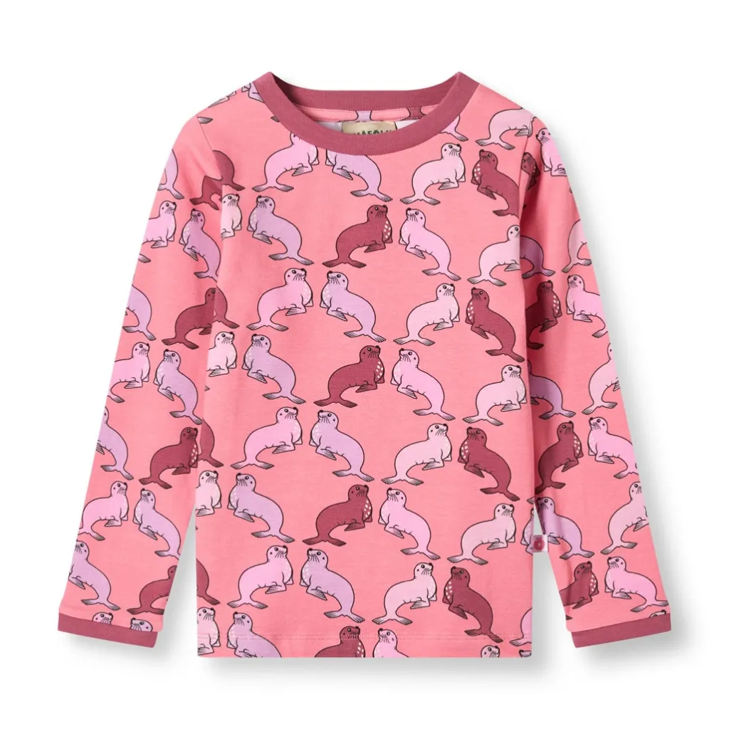 Elstar Långärmad Topp Med Sjölejon Rosa Mauve Rose>Småfolk Discount