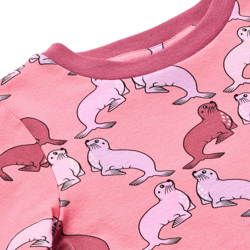 Elstar Långärmad Topp Med Sjölejon Rosa Mauve Rose>Småfolk Discount