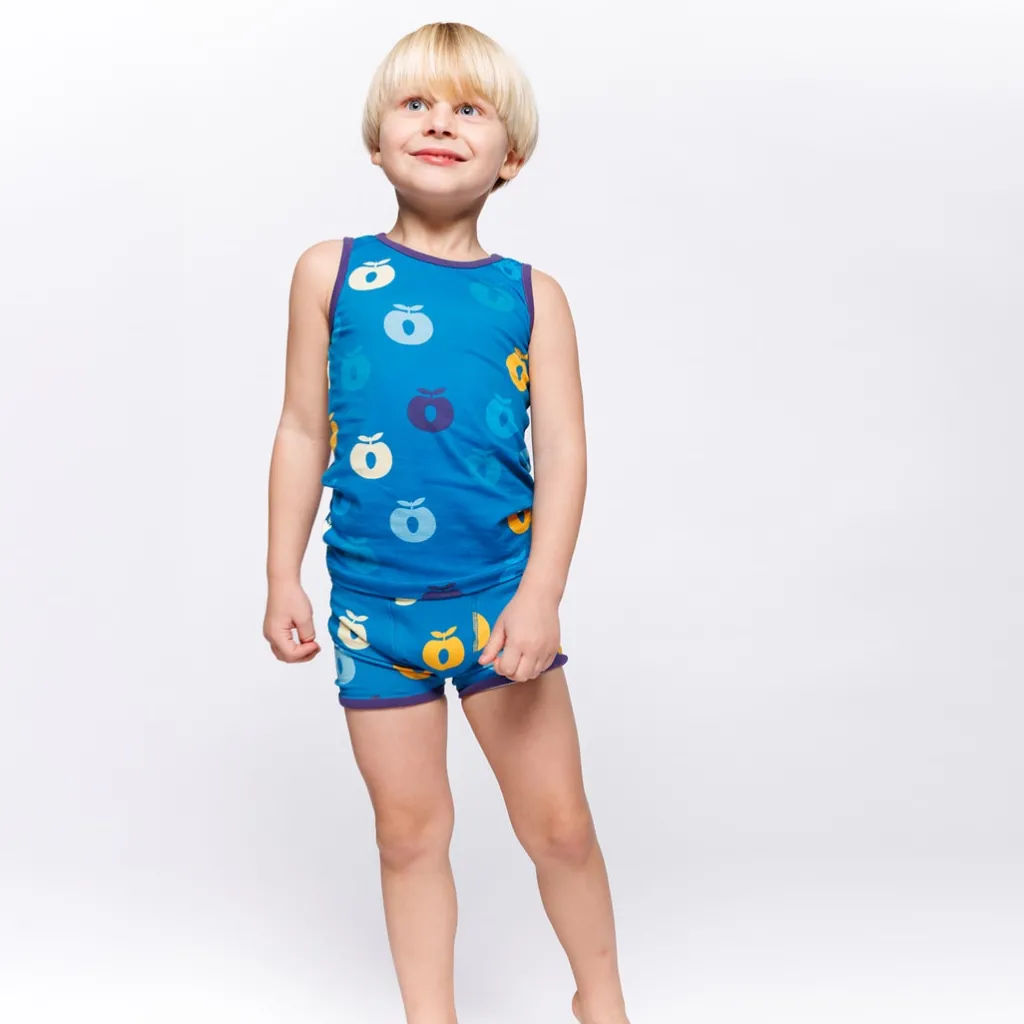 Elstar Underwear Set with Apples Solid blue>Småfolk Clearance