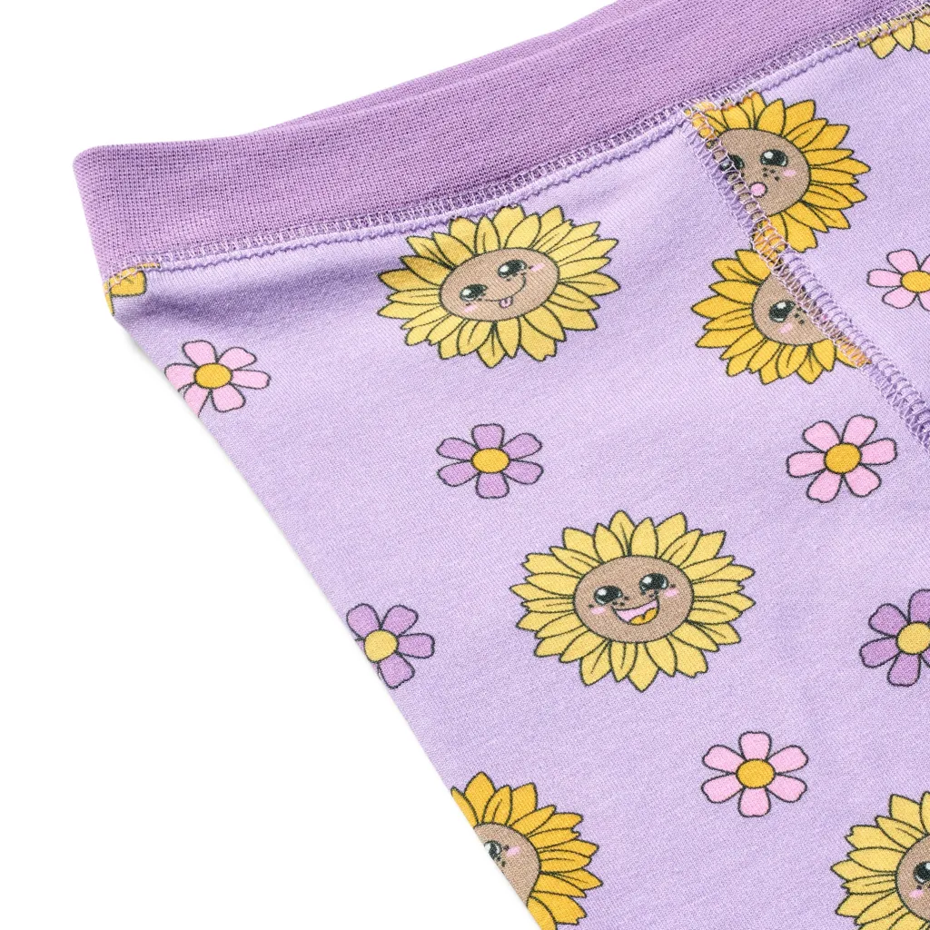 Elstar With Sunflowers Baby Leggings Heather Purple>Småfolk Online