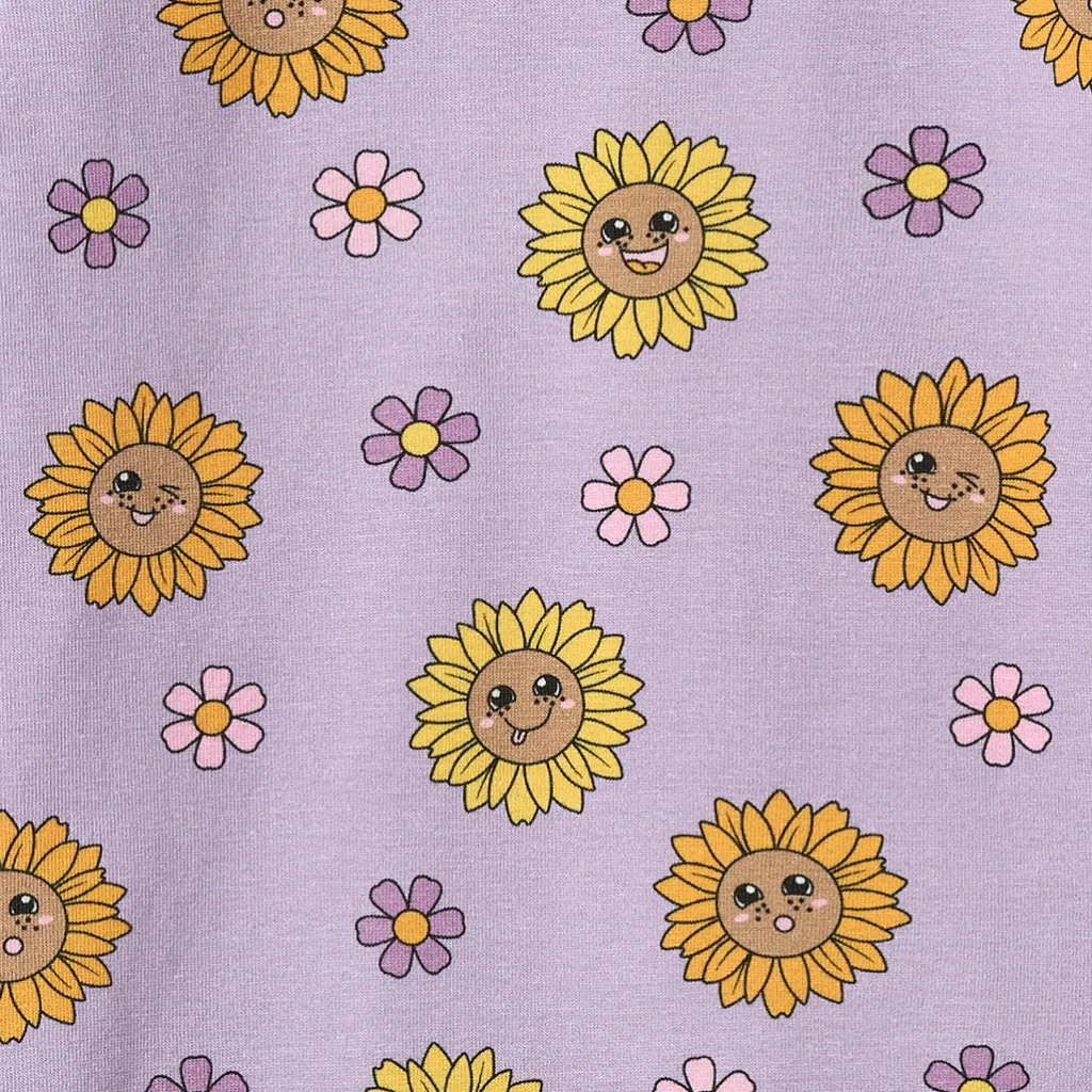 Elstar With Sunflowers Baby Leggings Heather Purple>Småfolk Online