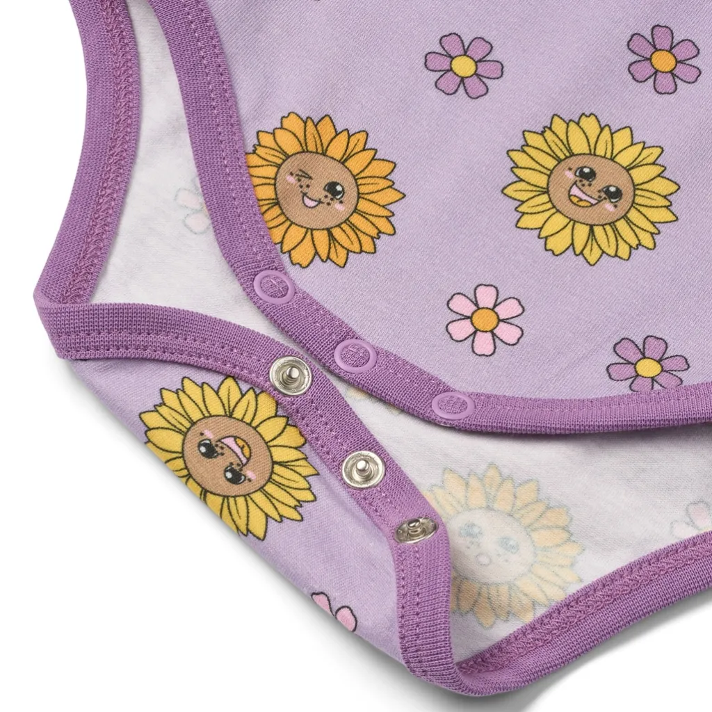 Elstar With Sunflowers Långärmad Baby Body Heather Purple>Småfolk Outlet