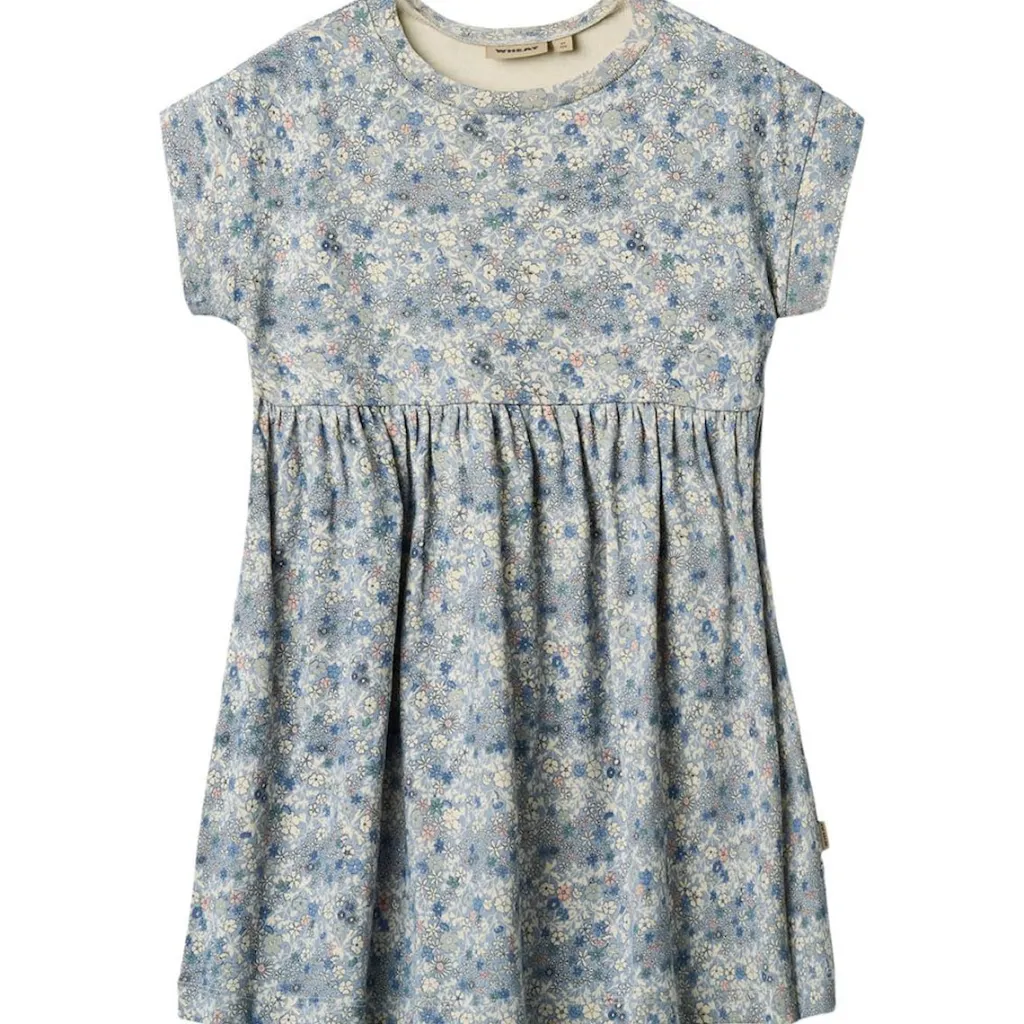 Emilie Jerseyklänning Blue Summer Flowers>Wheat Best
