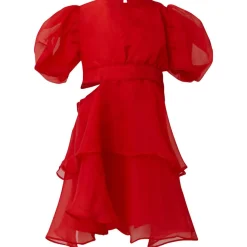 Enya Organza Mini Klänning Fire Red>Bardot Junior Clearance