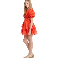 Enya Organza Mini Klänning Fire Red><noscript><img width=