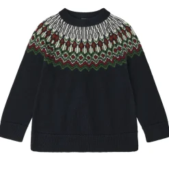 Fair Isle Ulltröja Dark Navy><noscript><img width=