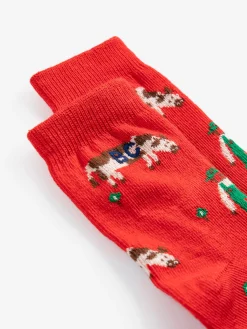 Farm Adventure All Over Låga Strumpor Red>Bobo Choses Hot