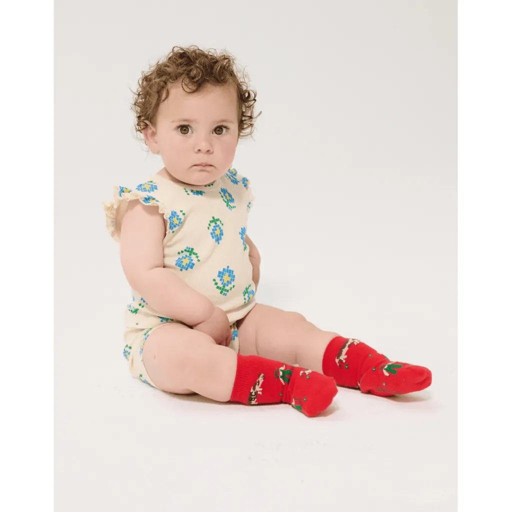 Farm Adventure All Over Låga Strumpor Red>Bobo Choses Hot