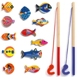 Fishing Graphic Magnetiskt Fiskespel I Trä><noscript><img width=