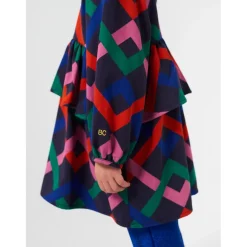 Flerfärgad Garland Woven-klänning Midnight Blue><noscript><img width=