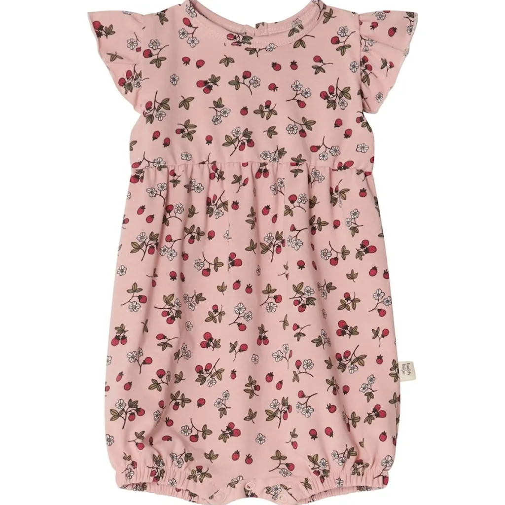 Flora GOTS Mönstrad Romper Wild Strawberry>Buddy & Hope Online
