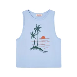 Frog Kid Tank Top Soft Blue>The Animals Observatory Clearance