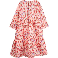 Fuchsia Aop Vävd Klänning Volanger Röd><noscript><img width=