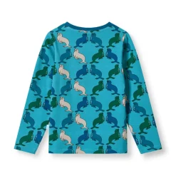 Gala Långärmad Topp Med Sjölejon Blå Aqua Teal><noscript><img width=