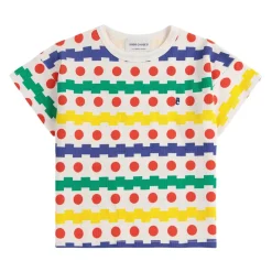 Geometric All Over Våfflad T-shirt Offwhite>Bobo Choses New