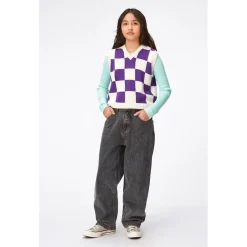 Gitta Stickad Väst Purple Shell Check>Molo Online