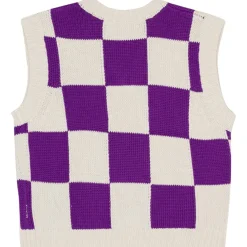 Gitta Stickad Väst Purple Shell Check><noscript><img width=