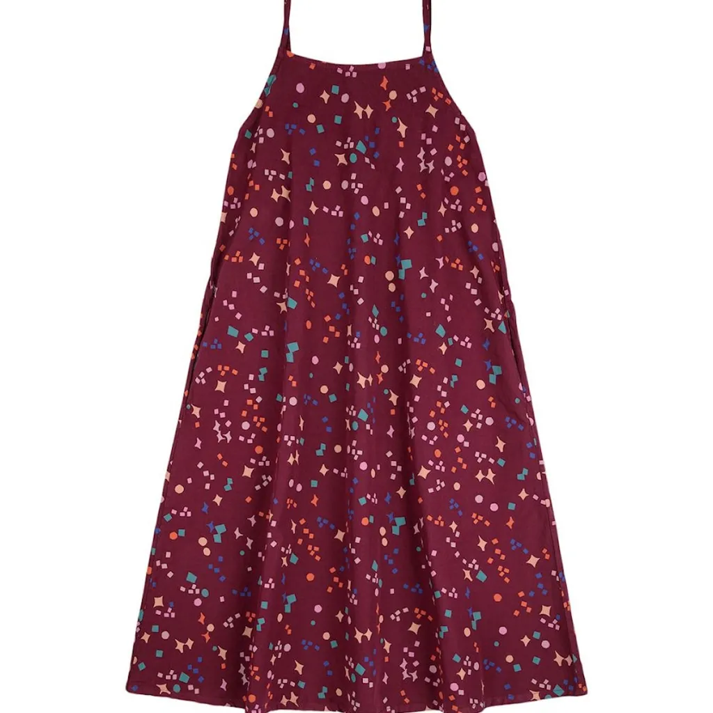 Glittrande över hela remmen vävd klänning Burgundy Red>Bobo Choses Best