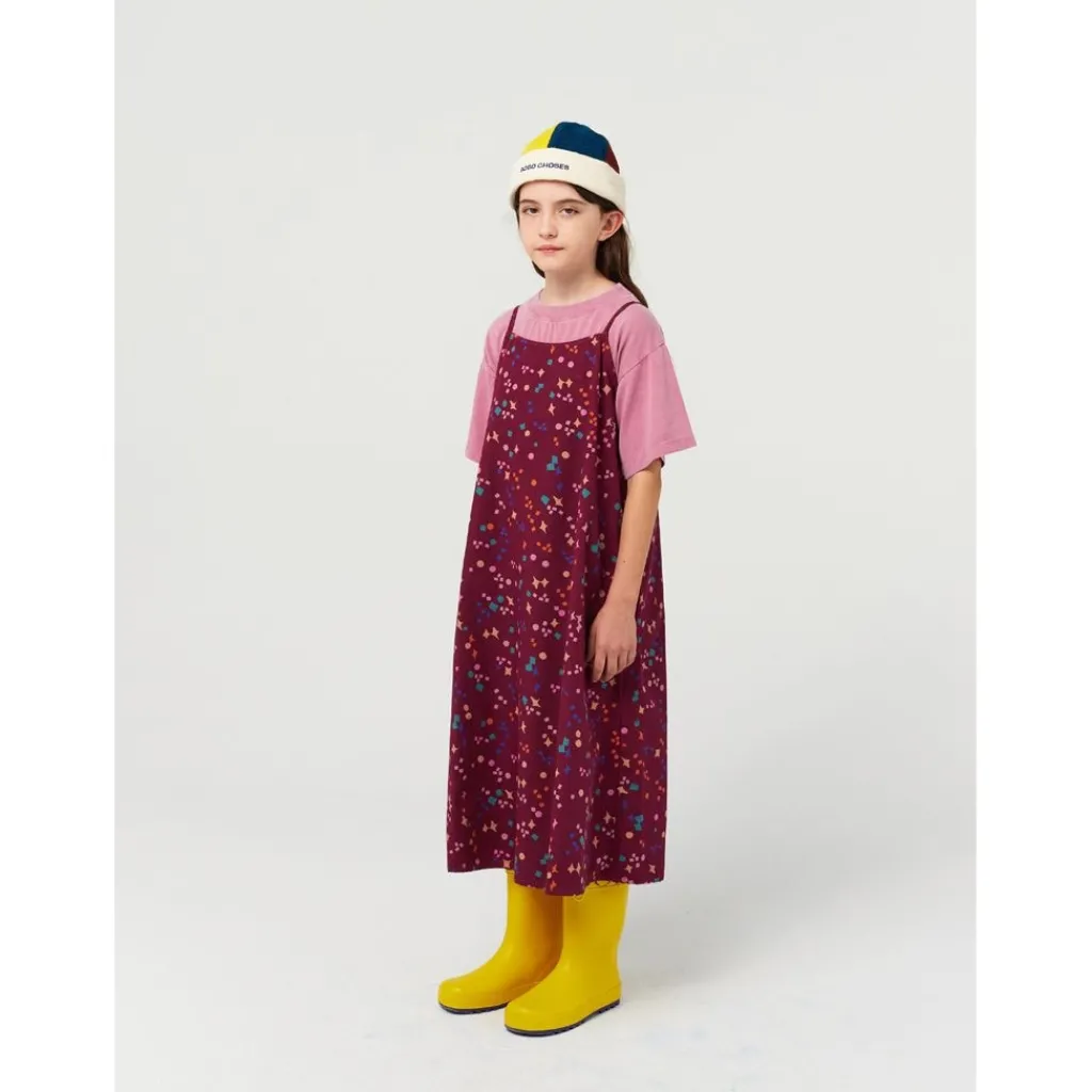 Glittrande över hela remmen vävd klänning Burgundy Red>Bobo Choses Best