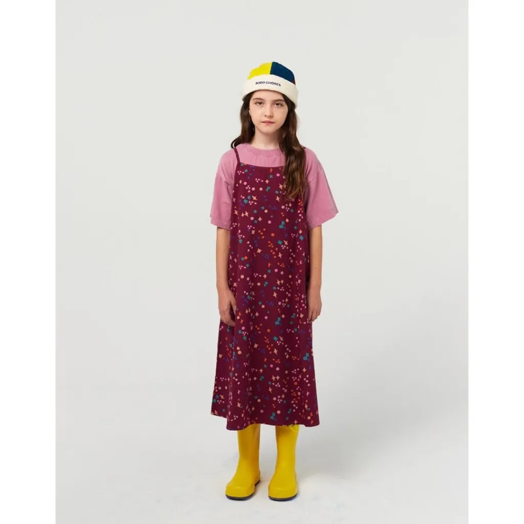 Glittrande över hela remmen vävd klänning Burgundy Red>Bobo Choses Best