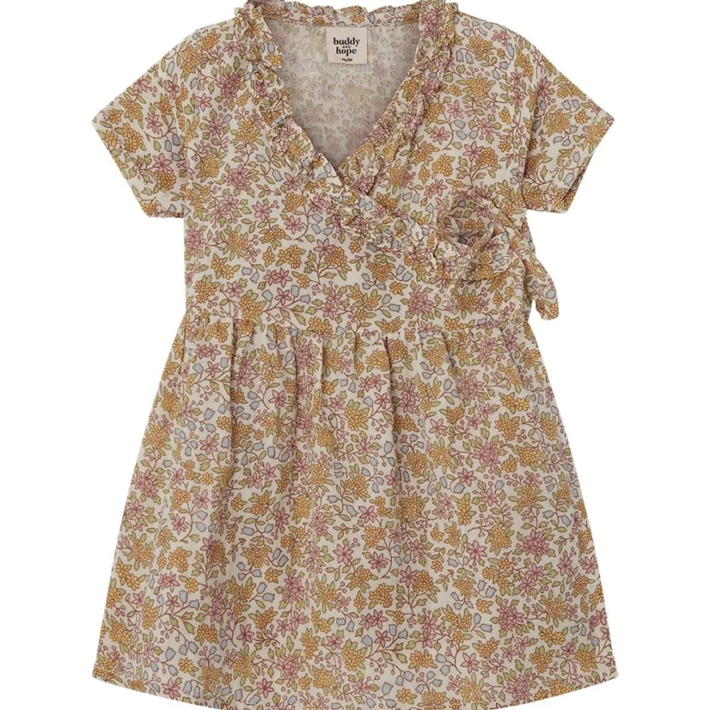 GOTS Agda Blommig Omlottklänning Wildflowers>Buddy & Hope Best