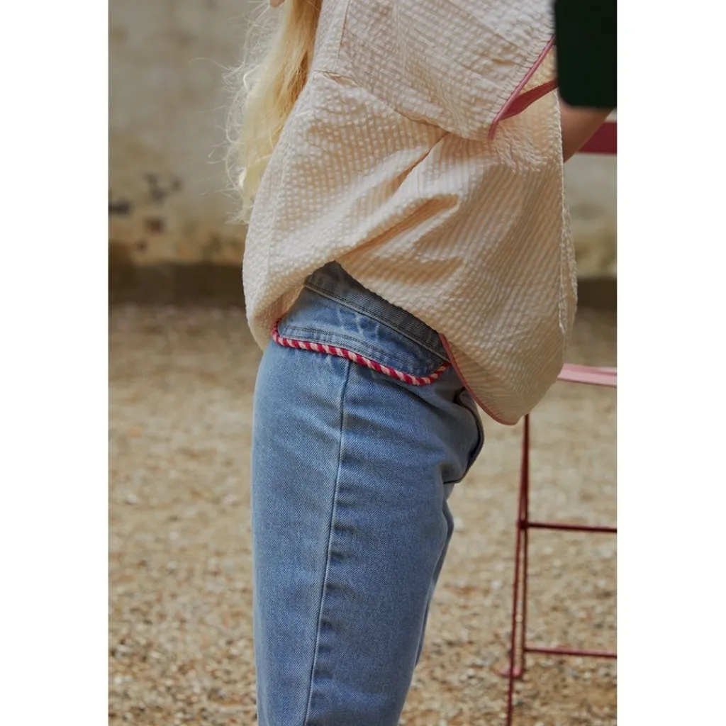 GOTS Bäckebölja-blus Dusty Rose Cream Stripe>Copenhagen Colors Discount