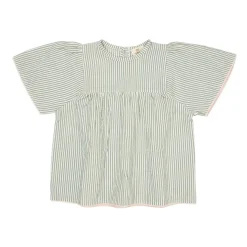 GOTS Bäckebölja-blus Green Cream Rose Stripe>Copenhagen Colors