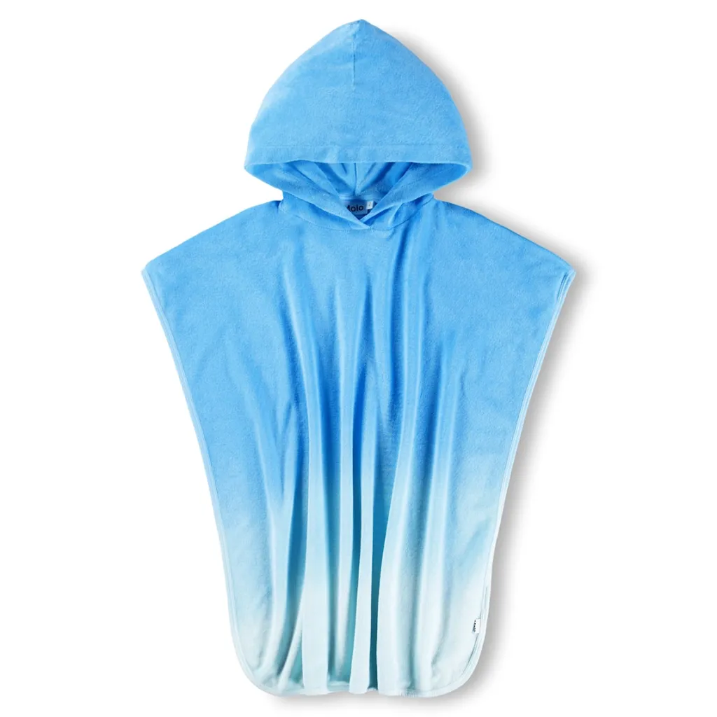 GOTS Beach Cover Up Badponcho Blue Light>Molo