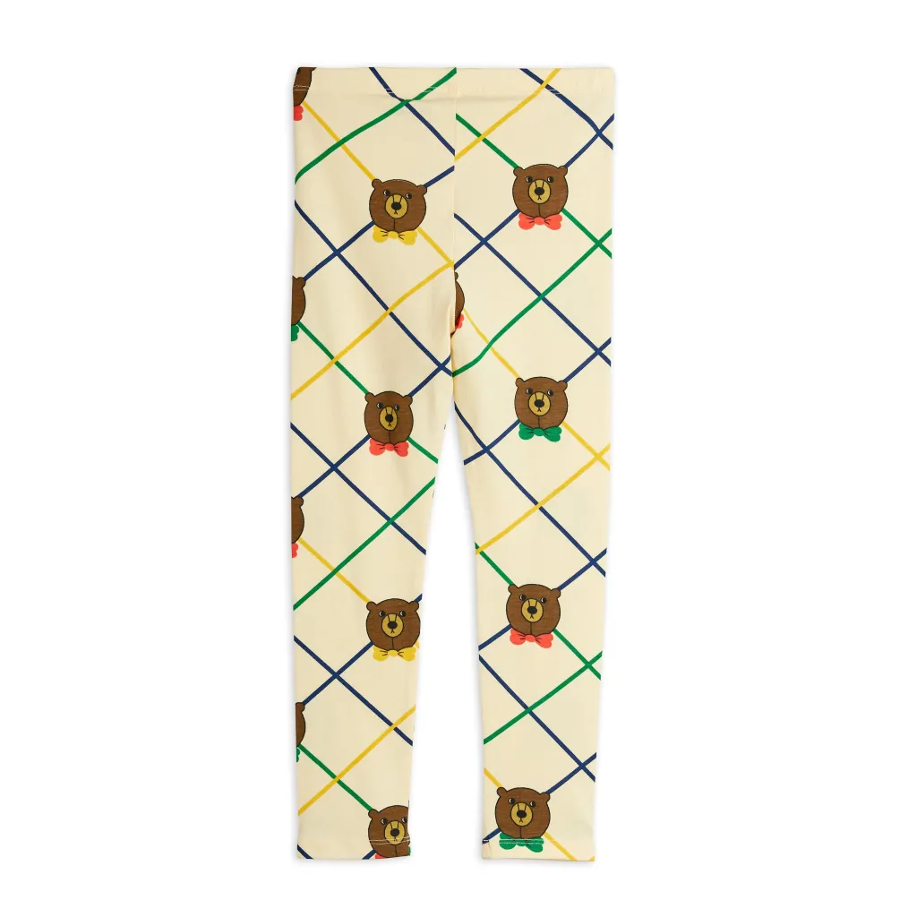 GOTS Bear Check Leggings Offwhite>Mini Rodini Discount