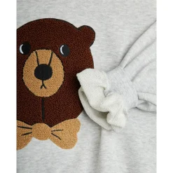 GOTS Bear Chenille Sweatshirt Grey><noscript><img width=