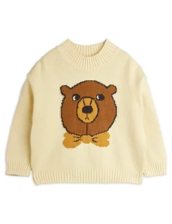 GOTS Bear Intarsia Stickad Tröja Offwhite>Mini Rodini Hot