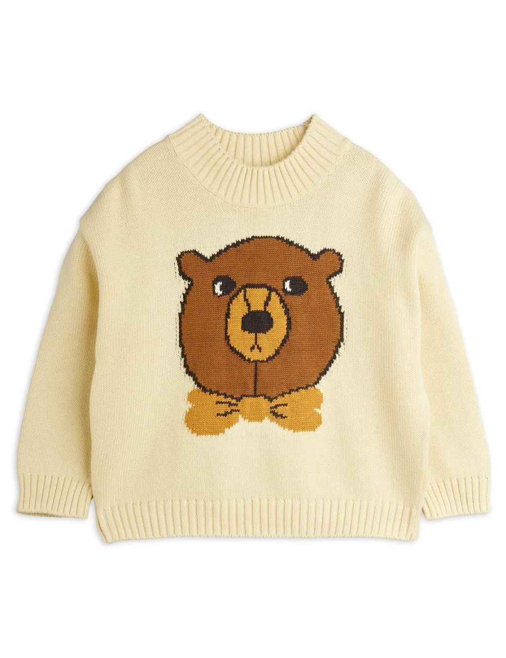 GOTS Bear Intarsia Stickad Tröja Offwhite>Mini Rodini Hot