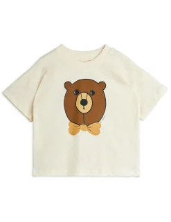 GOTS Bear T-shirt Offwhite>Mini Rodini Clearance