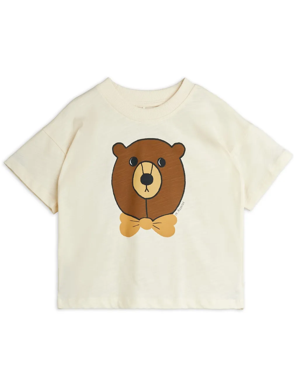GOTS Bear T-shirt Offwhite>Mini Rodini Clearance