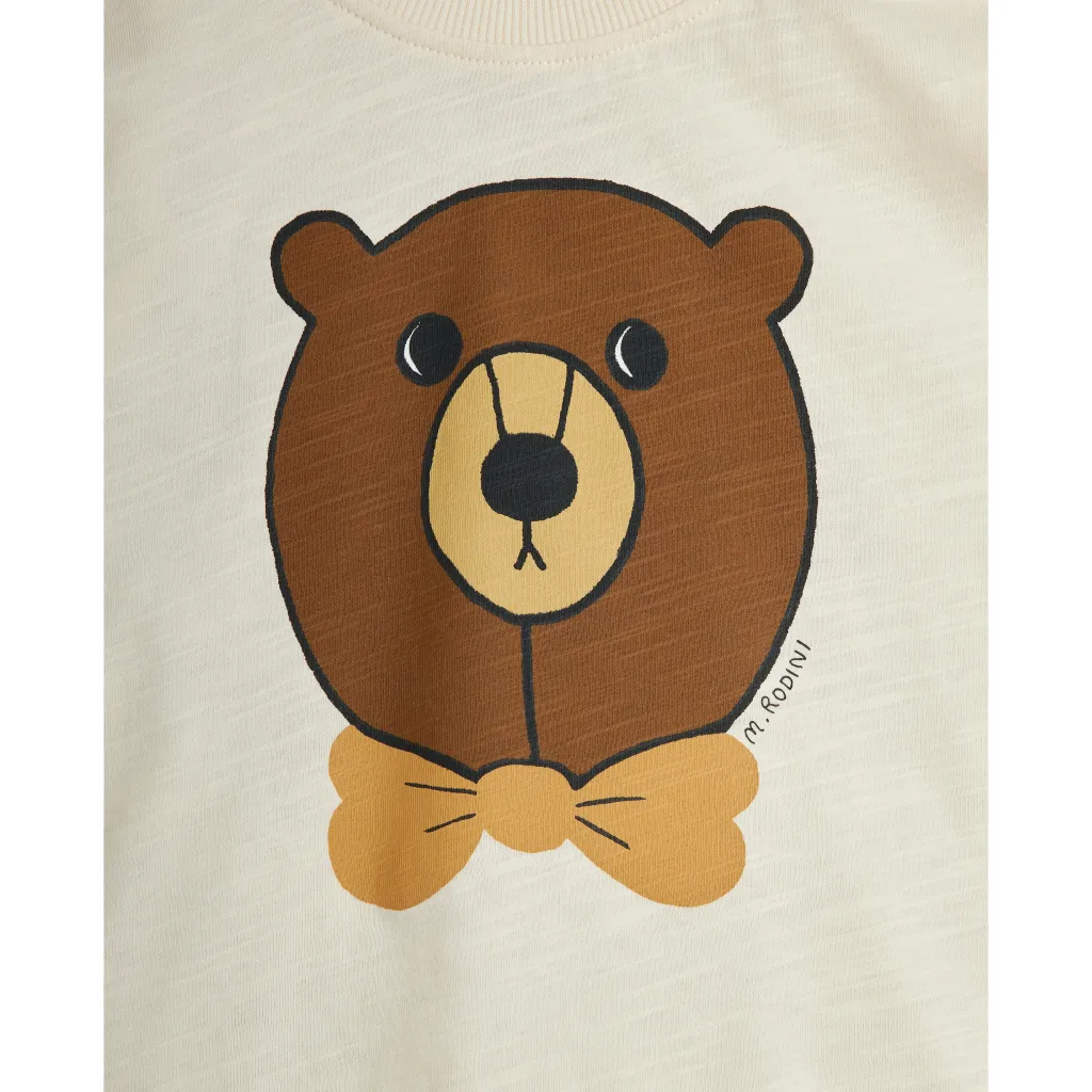 GOTS Bear T-shirt Offwhite>Mini Rodini Clearance