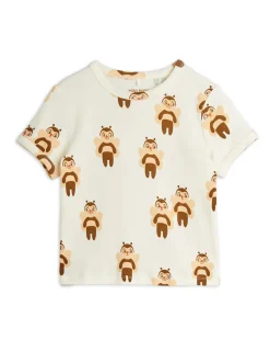 GOTS Bees Aop Kortärmad Top Offwhite>Mini Rodini Discount