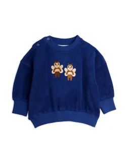 GOTS Bees Emb Terry Sweatshirt Blue>Mini Rodini Best