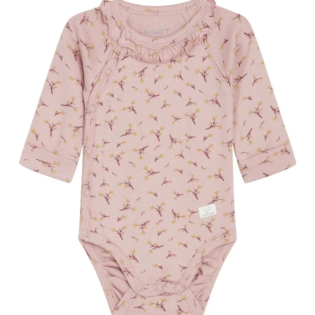 GOTS Bing Blommig Omlottbody Dusty Rose>Hust&Claire Outlet