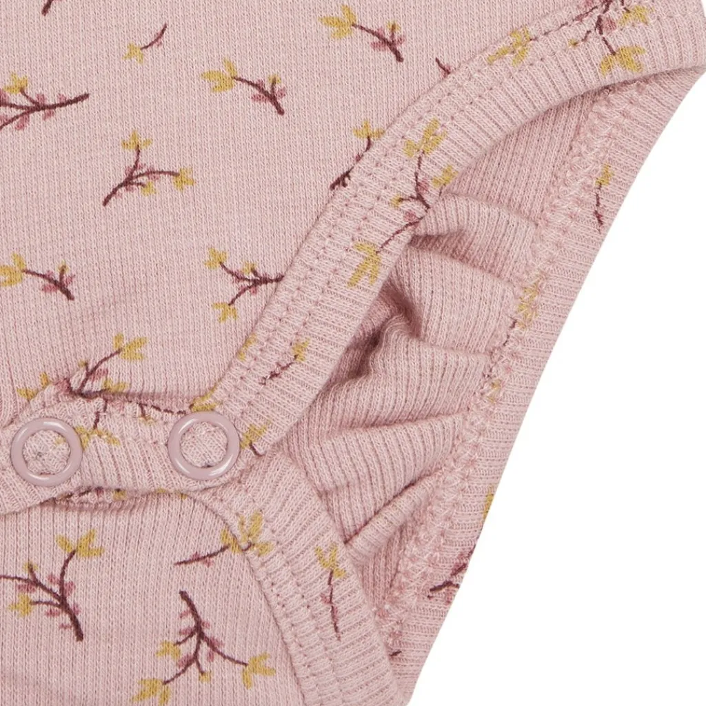 GOTS Bing Blommig Omlottbody Dusty Rose>Hust&Claire Outlet