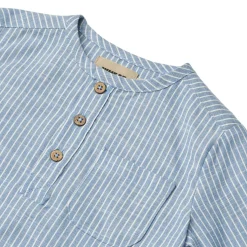 GOTS Bjørk Skjorta Blue Stripe>Wheat Online