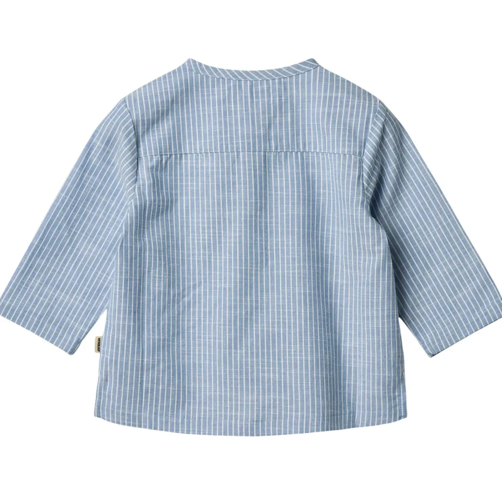 GOTS Bjørk Skjorta Blue Stripe>Wheat Online