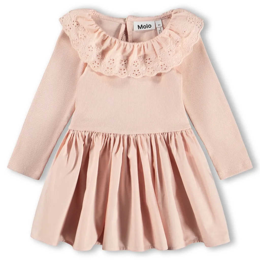 GOTS Crystala Långärmad Klänning Petal Blush>Molo Sale