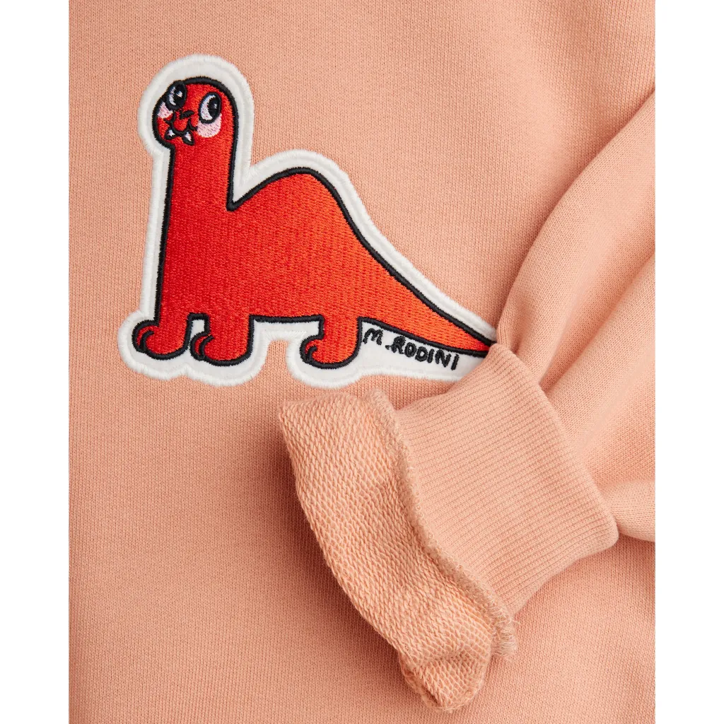 GOTS Dino Patch Sweatshirt Pink>Mini Rodini Outlet