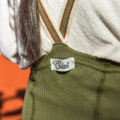 GOTS Fotlösa Strumpbyxor Olive Striped><noscript><img width=