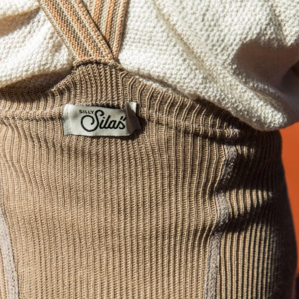 GOTS Fotlösa Strumpbyxor Oyster Grey Striped>Silly Silas