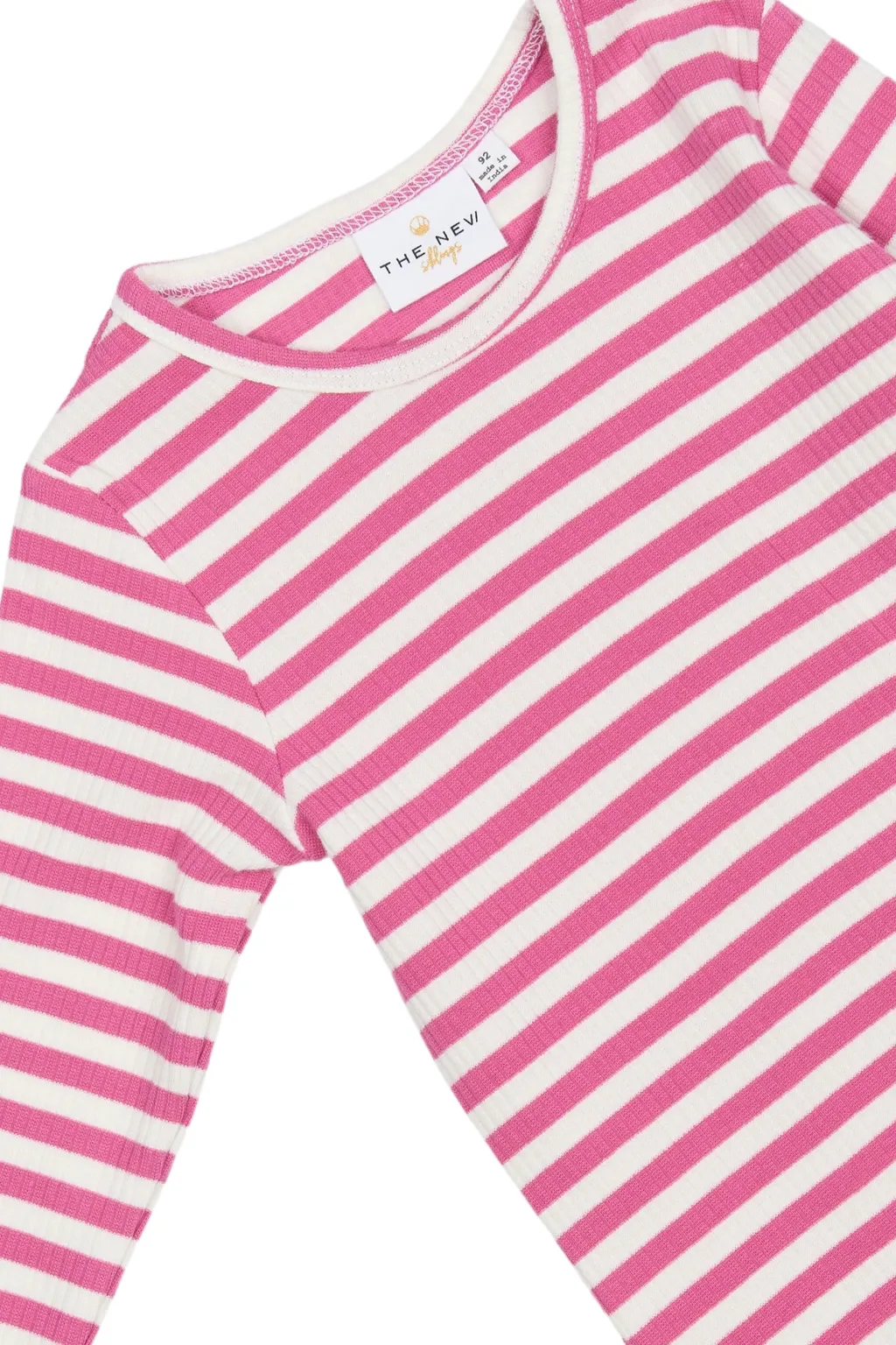 GOTS Fro Långärmad Ribbad Topp Ibis Rose Striped>The New Siblings Hot