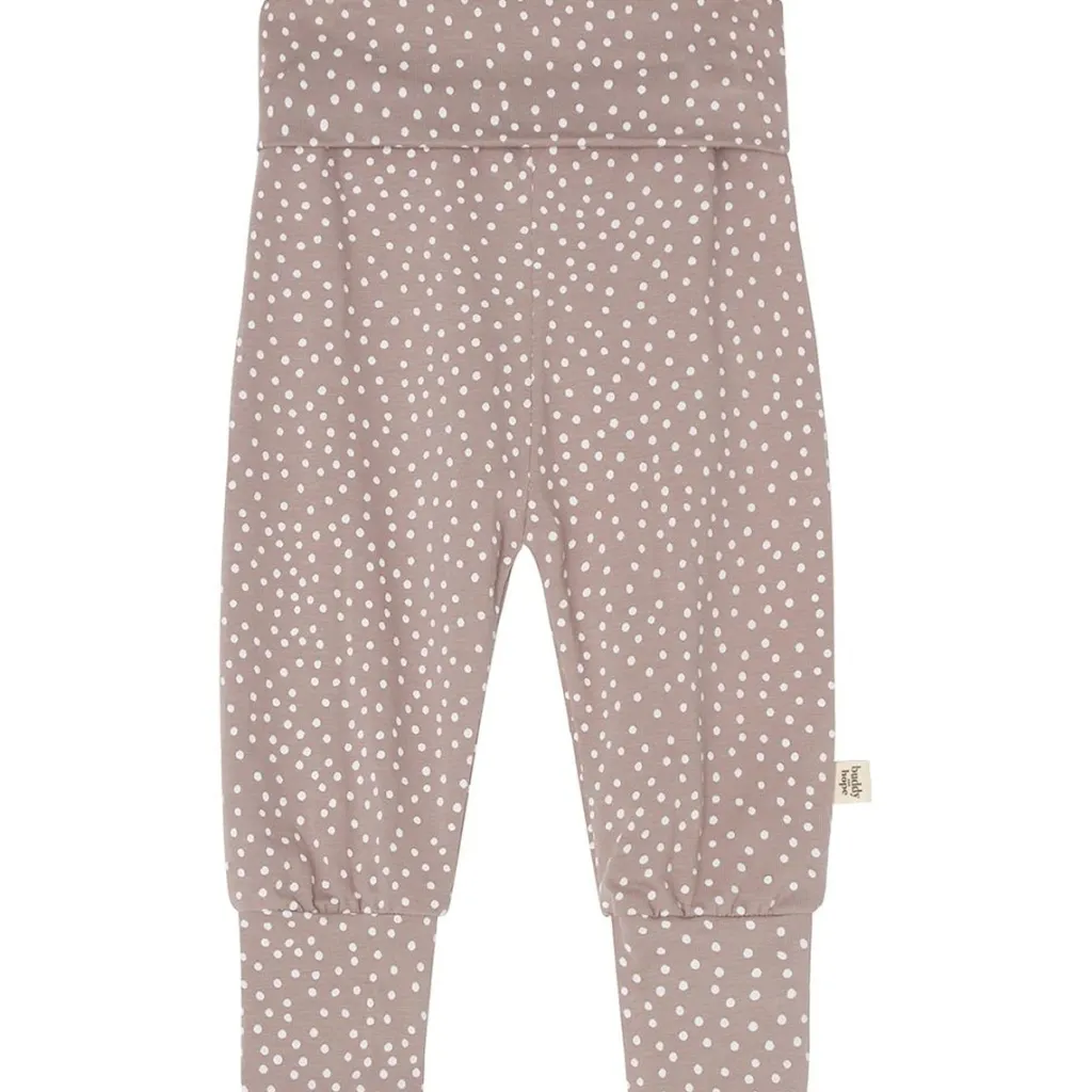 GOTS Hanna Babybyxor Taupe Dots>Buddy & Hope Hot