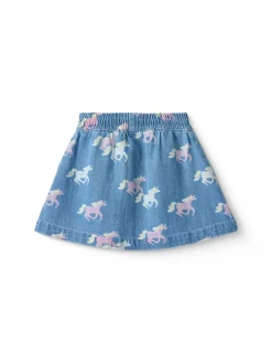 GOTS Jeanskjol Indigo Blue Washed With Unicorn>Copenhagen Colors New